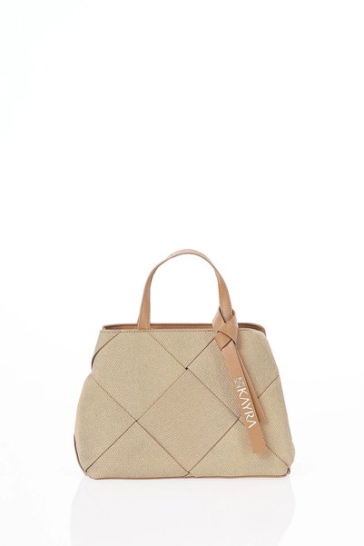 Kayra Leather Detailed Handbag Camel