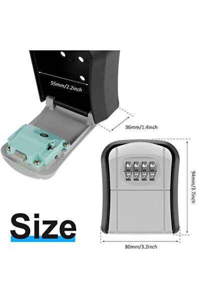 Choice Gray B Key Lock Box Wall-Mount Secret Code Security Key Safe Secret Or...
