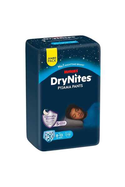 Huggies DryNites Pyjama Pants 8-13 Years Bed Wetting Diaper Boys 30-48kg Jumb...