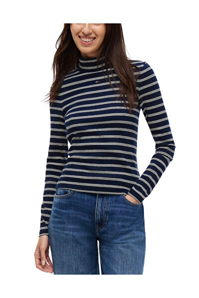 Tommy Hilfiger Γυναικεία Μπλούζα Ζιβάγκο Navy Μπλε Tommy Jeans DW0DW19830-0X5