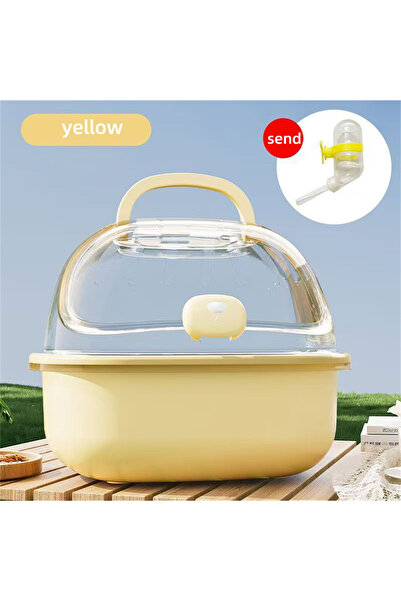 Choice Yellow Transparent Handheld Hamster Cage Outdoor Large Space Golden Re...