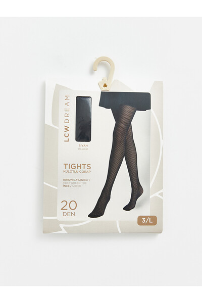 LC Waikiki Nevavm with a Difference, Lcw Dream Black Patterned Women's Pantyhose