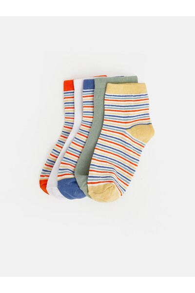 LC Waikiki Nevavm Yellow Striped Girls' Socks with a Difference