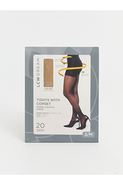 LC Waikiki Lcw Dream Beige Plain Women's Pantyhose with Nevavm Difference
