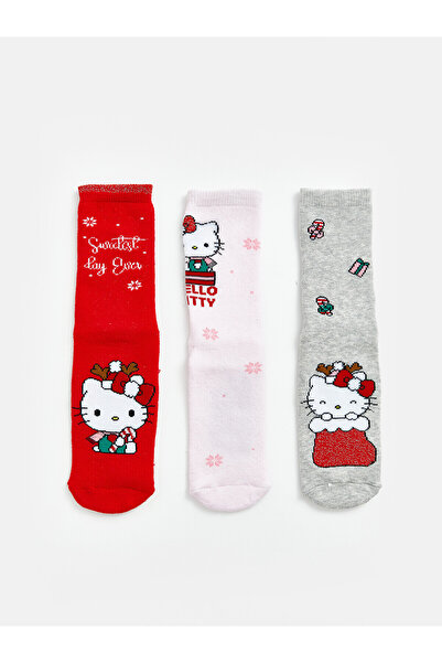 LC Waikiki Lcw Kids Red Towel Fabric Patterned Girls' Socks with Nevavm Diffe...