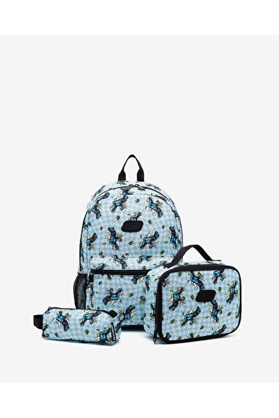 SKECHERS B Utılıty Backpack Set Büyük Erkek Çocuk Haki Sırt Çantası Seti SKCH...