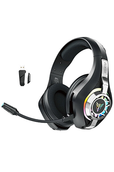 ISKU سماعة ألعاب لاسلكية G102B مع صوت محيطي 7.1، سماعات ألعاب USB بتردد 2.4 ج...