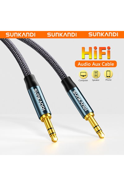 Choice كابل صوت ستيريو SUNKANDI أسود بطول 1.2 متر، 3.5 ملم، ذكر إلى ذكر، سلك ...
