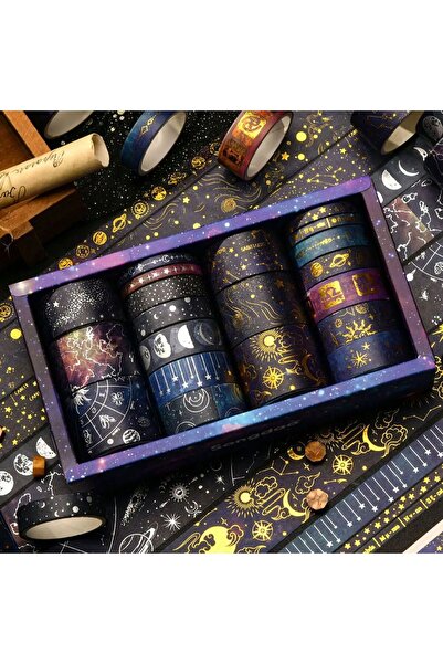 Choice Blue 20 Rolls of Vast Starry Sky Bronzing Hot Silver Washi Tape Planet...