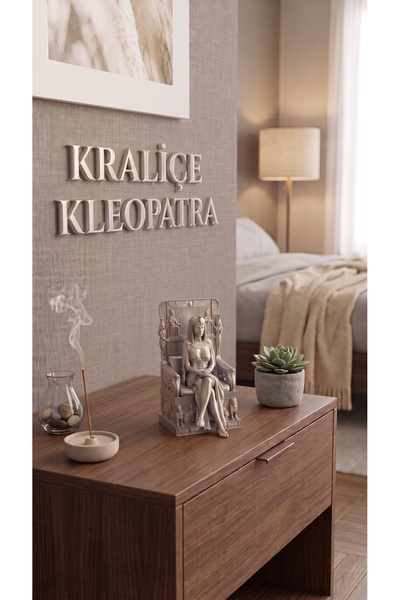 uAmor Kraliçe Kleopatra Dekoratif Heykel Büst Biblo 3 Farklı Renk - 20 CM