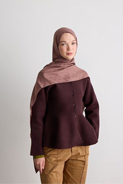 Modakaşmir Leaf Pattern Silky Jacquard Shawl