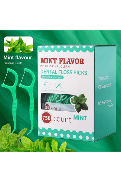 Choice 750pcs Mint Dental Floss Stick - Home Portable Disposable Care Dental ...