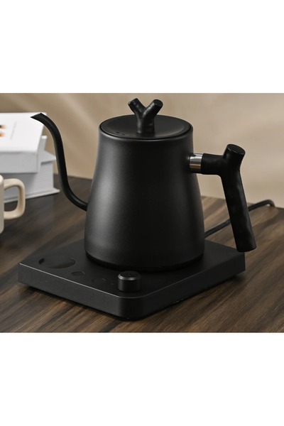 Choice UK Black 1000W Electric Gooseneck Kettle 1000ml 304 Stainless Steel Co...