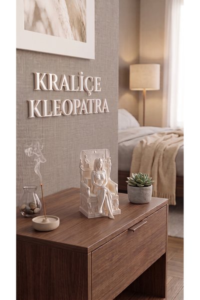 uAmor Kraliçe Kleopatra Dekoratif Heykel Büst Biblo 3 Farklı Renk - 20 CM