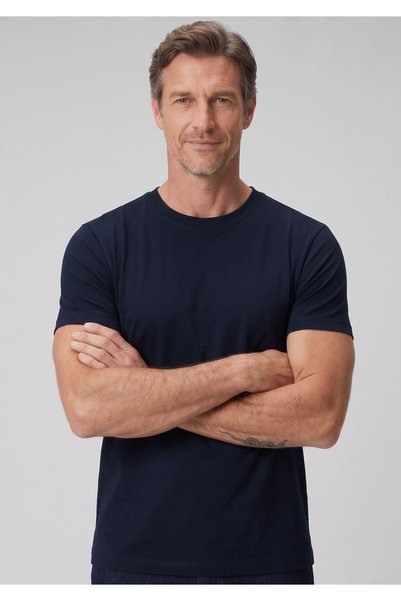 simpleQloth Copenhagen |   Premium Interlock Qsimple Musclefit T-Shirt – Dark Navy Blue