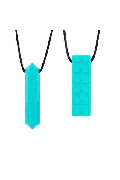 Choice SKY BLUE Sensory Chew Necklaces(2 Pack) for Kids with Teething, ADHD, ...
