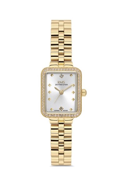 RMS Zeitmeister Rms.1.Ag2225.20 Stoned Design Gold Color Women Wrist Watch