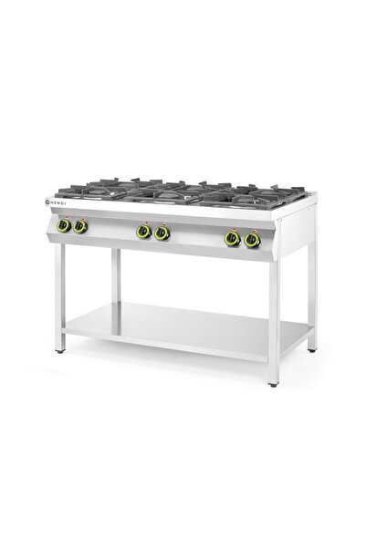 HENDI Aragaz profesional pe gaz Kitchen Line cu 6 arzatoare Inox 28.5 kW 1200...