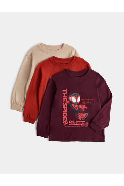 Marks & Spencer 3'lü Saf Pamuklu Spider-Man™ Çocuk Üst Seti