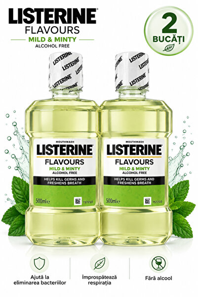 Listerine 2х 500 мл нежна и ментова вода за уста