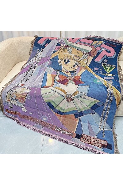 BANDAI بطانية قطنية بتصميم أنمي دراغون بول وون بيس مقاس 160×130 سم، بطانية عا...
