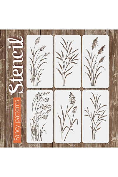 Choice 6PCS 1530cm Reeds Stencil, DIY Nature Pattern Template for Wall, Canva...