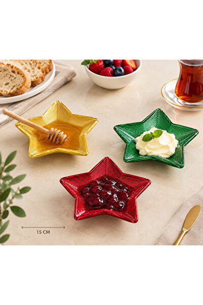 HERITAGE 3 Pieces of Colorful Star Sauce Bowl, Snack Bowl, Presentation Bowl,...