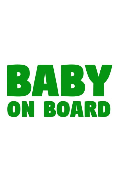 OEM Autocolant decorativ auto  "bebeluș la bord ", 10cm, Verde