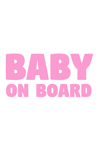 OEM Autocolant decorativ auto  "bebeluș la bord ", 10cm, Roz