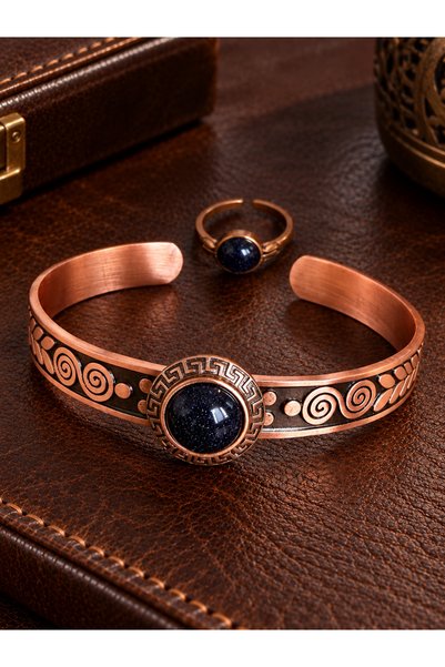 Rupen Kraft Women's copper ring bracelet handcrafted pure copper round star s...