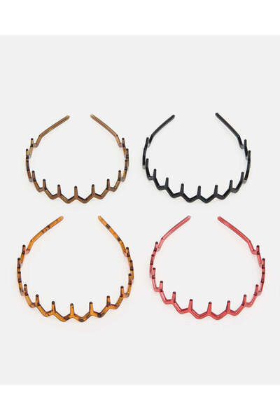 REDTAG Women Assorted Wavy Headbands 4 Pieces