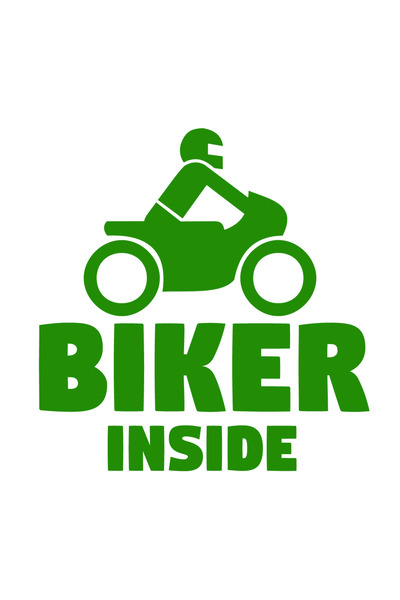 OEM Autocolant decorativ auto  "biker inside ", 10cm, Verde