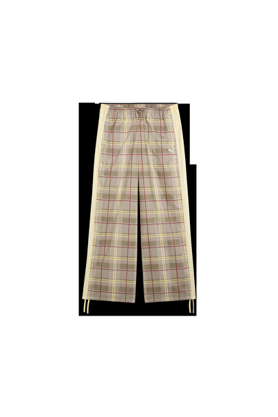 Puma T7 Tartan Woven Pants Bej Kadın Pantolon