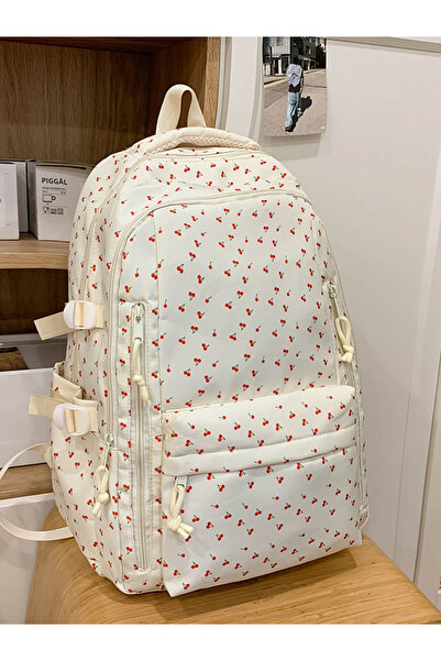 Take Two By Styli OffWhite Cherry Print Backpack