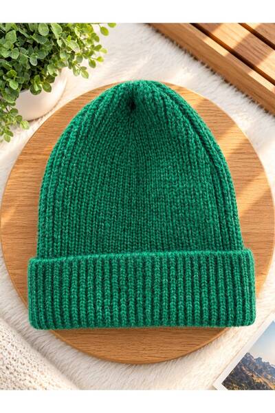 Aleda Wool Green Corded Beret