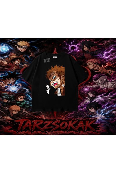Tarzsokak تي شيرت Gaara Naruto Anime Character كبير الحجم للجنسين باللون الأبيض