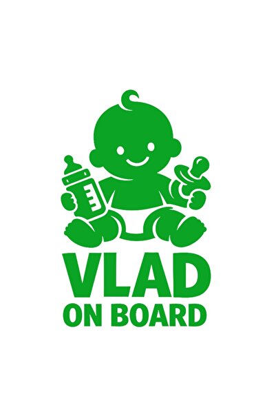 OEM Autocolant auto  "Vlad la bord ", 15cm, Verde