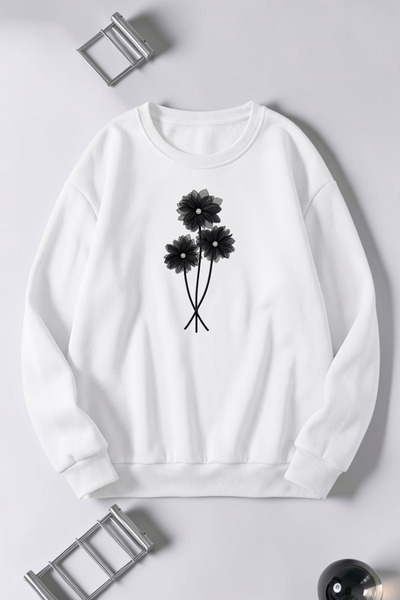 uyguntarz Φούτερ Unisex με στάμπα Gerbera Daisy και λαιμόκοψη ποδηλάτου