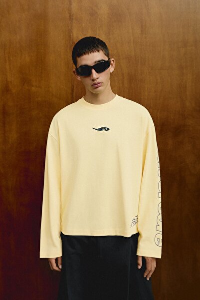 Bershka Uzun kollu boxy fit CORE DIŞI tişört
