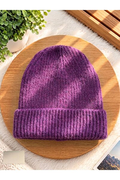 Aleda Wool Purple Corded Beret