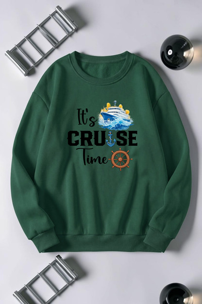 uyguntarz Unisex Cruise Printed Crew Neck Sweatshirt