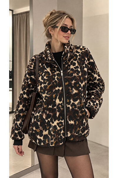 sadeden Leoparlı Peluş Polar