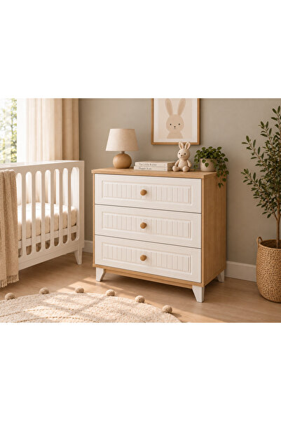 Koza %100 MDF Luna Bebek & Çocuk Şifonyer