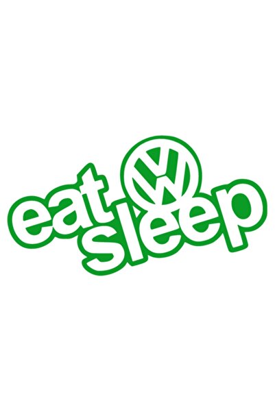 OEM Autocolant auto  "Eat sleep vw ", model 1, 10cm, Verde