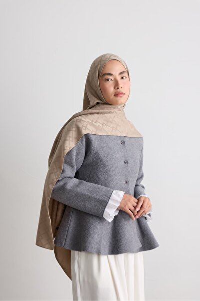 Modakaşmir Crystal Pattern Silky Jacquard Shawl