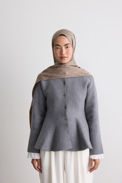 Modakaşmir Crystal Pattern Silky Jacquard Shawl