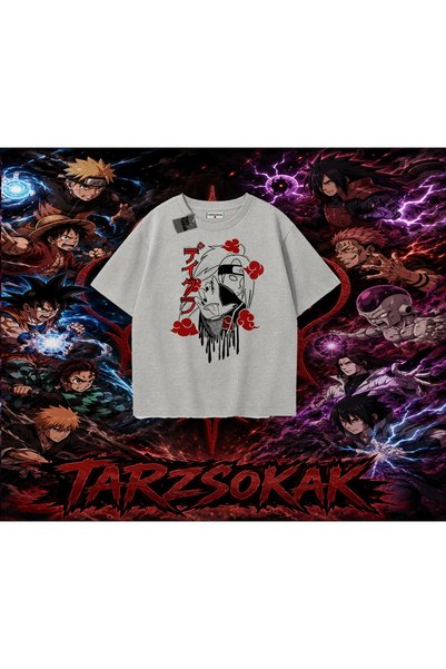 Tarzsokak تي شيرت Deidara Naruto Anime Character كبير الحجم للجنسين باللون ال...