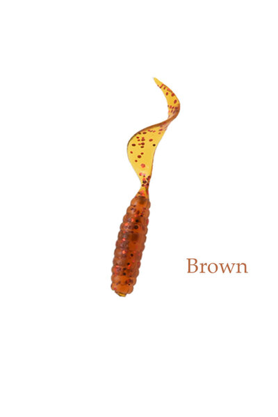 Choice 40mm 30pcs brown 20 or30 pieces 4cm 6cm soft silica grub wrom lure bai...