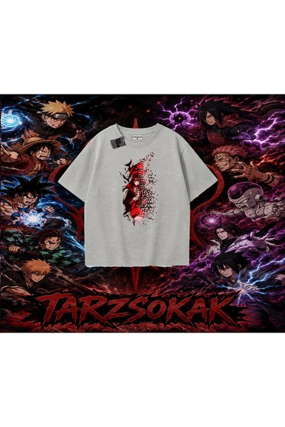 Tarzsokak تي شيرت Itachi Uchiha Naruto Anime Character كبير الحجم للجنسين بال...