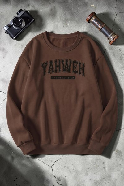 uyguntarz Hanorac unisex cu guler rotund și imprimeu The Great I Am